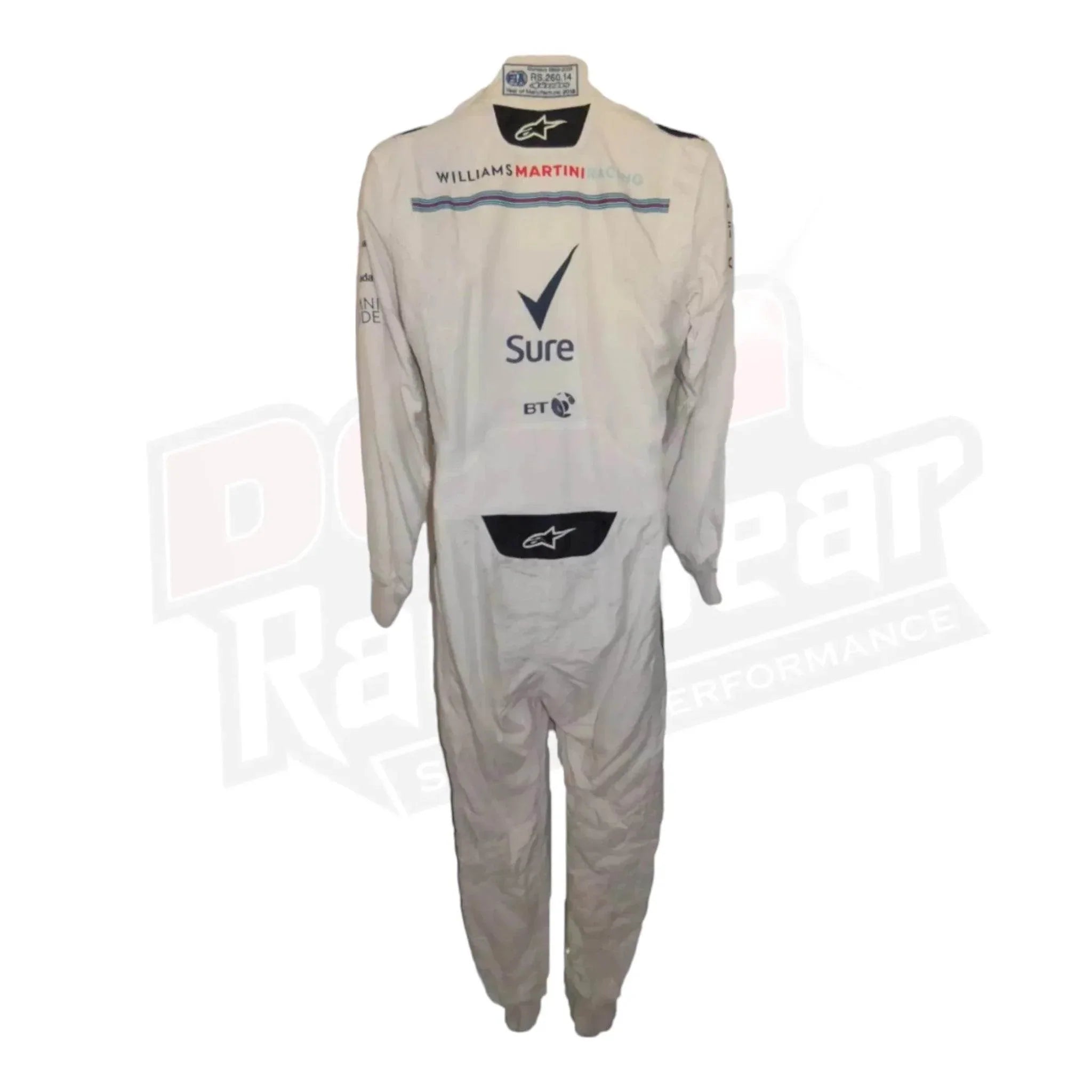 Lance Stroll Signed 2018 Williams Martini Race suit